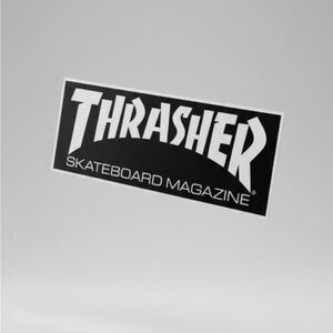 Sticker - Thrasher Skateboard Magazine - Black and White Logo
